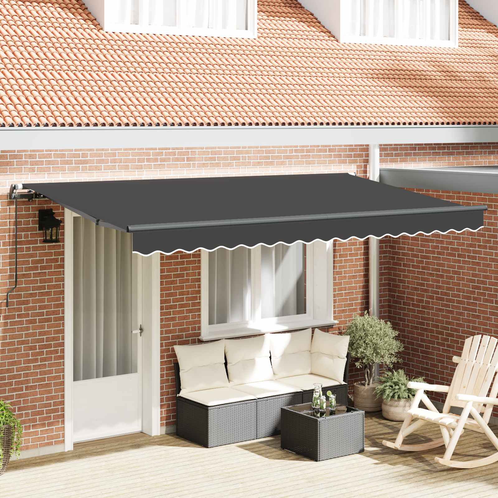 Einziehbare Markise Anthrazit 400 x 200 cm Stoff
