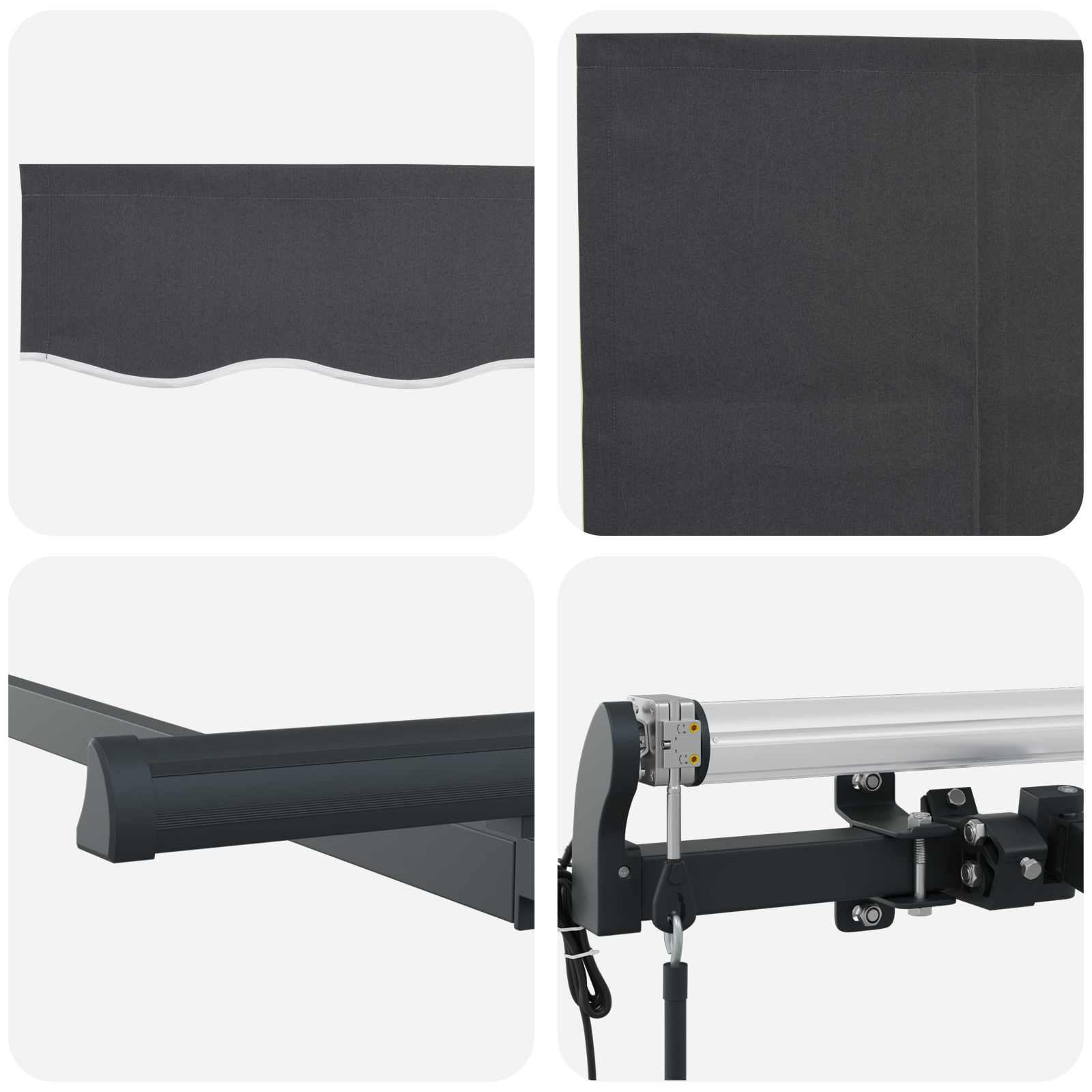 Einziehbare Markise Anthrazit 400 x 200 cm
