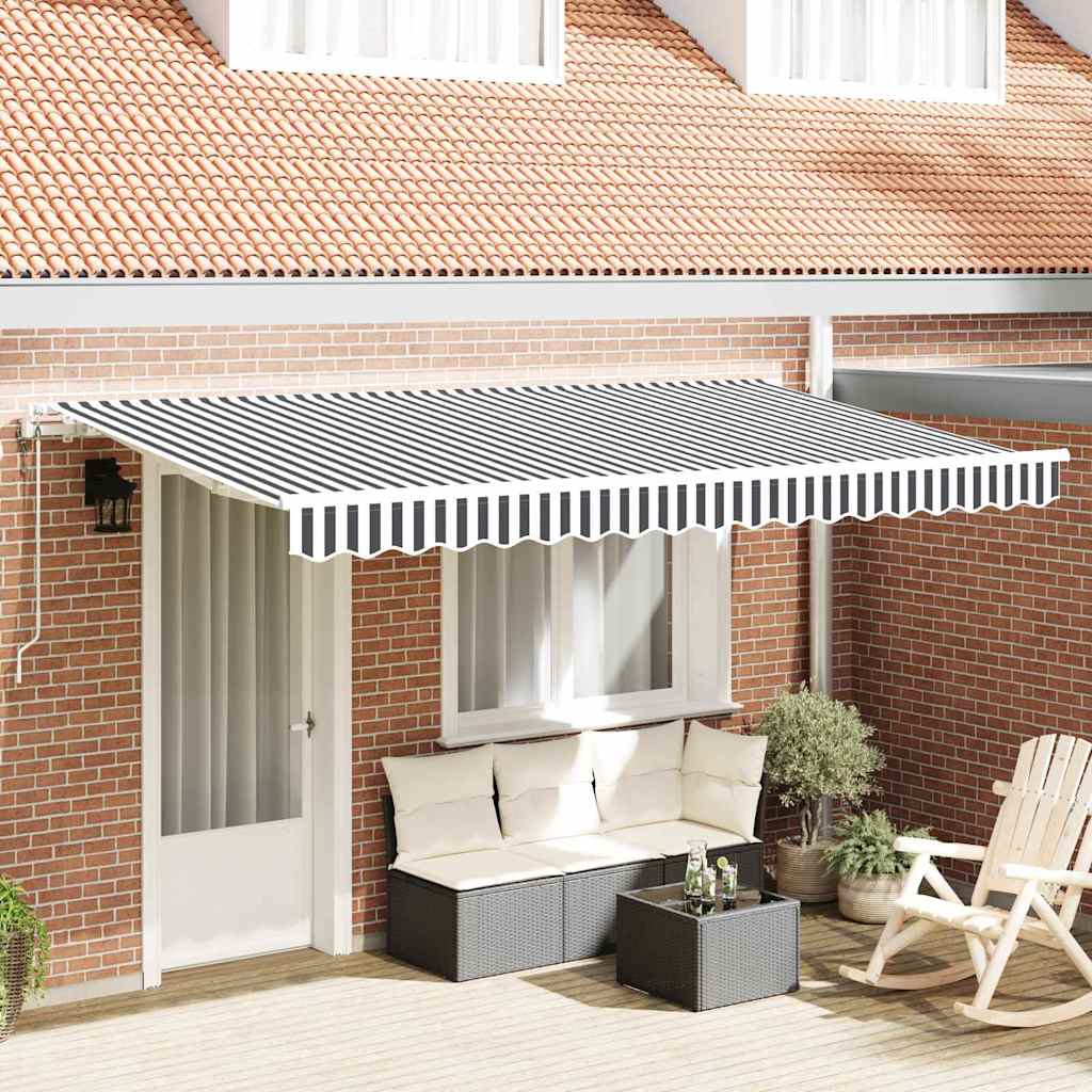 Einziehbare Markise Anthrazit 400 x 200 cm Stoff