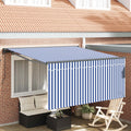 Einziehbare Markise Blau und Weiß 300 x 250 cm