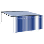 Einziehbare Markise Blau und Weiß 300 x 250 cm