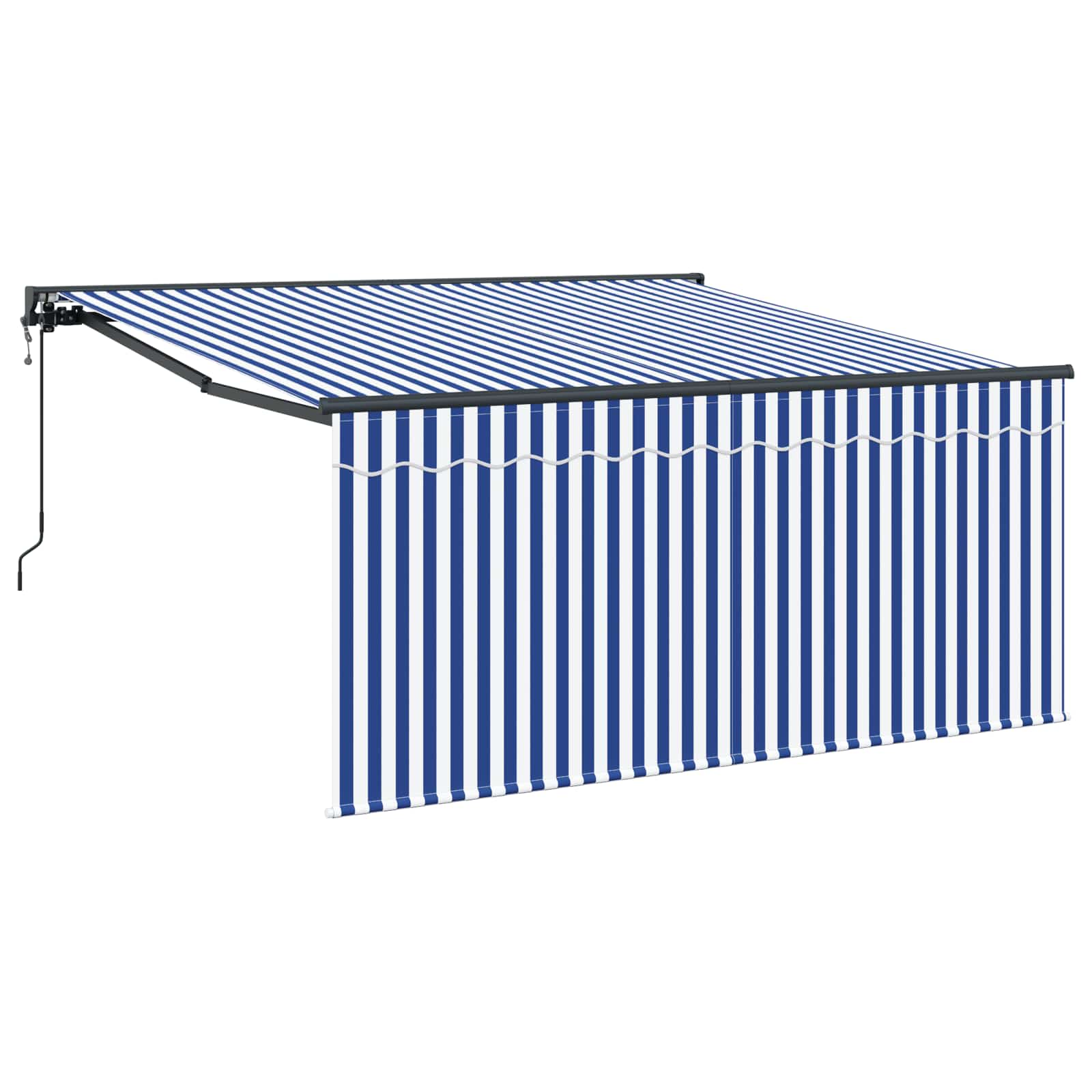 Einziehbare Markise Blau und Weiß 300 x 250 cm