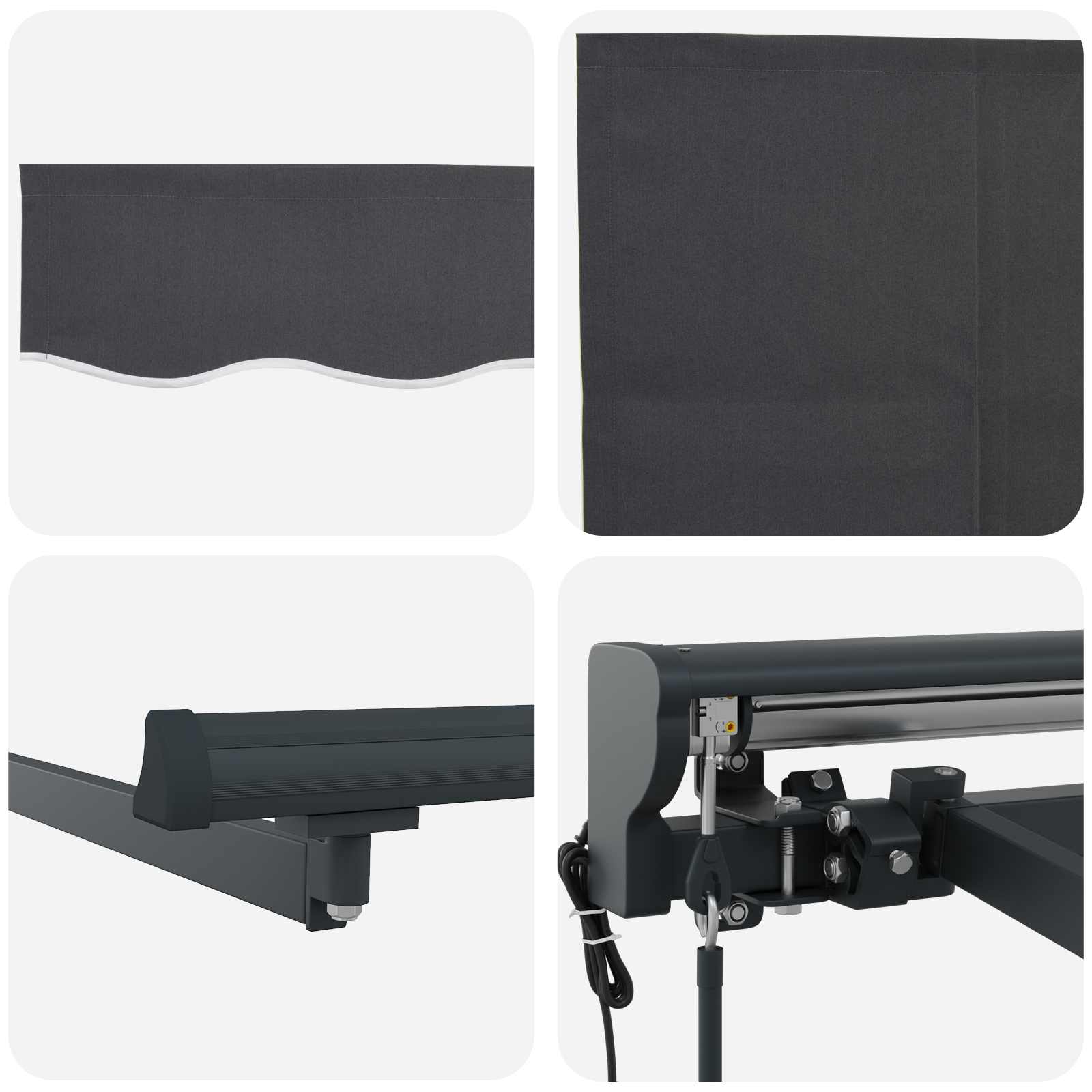 Einziehbare Markise Anthrazit 300 x 250 cm