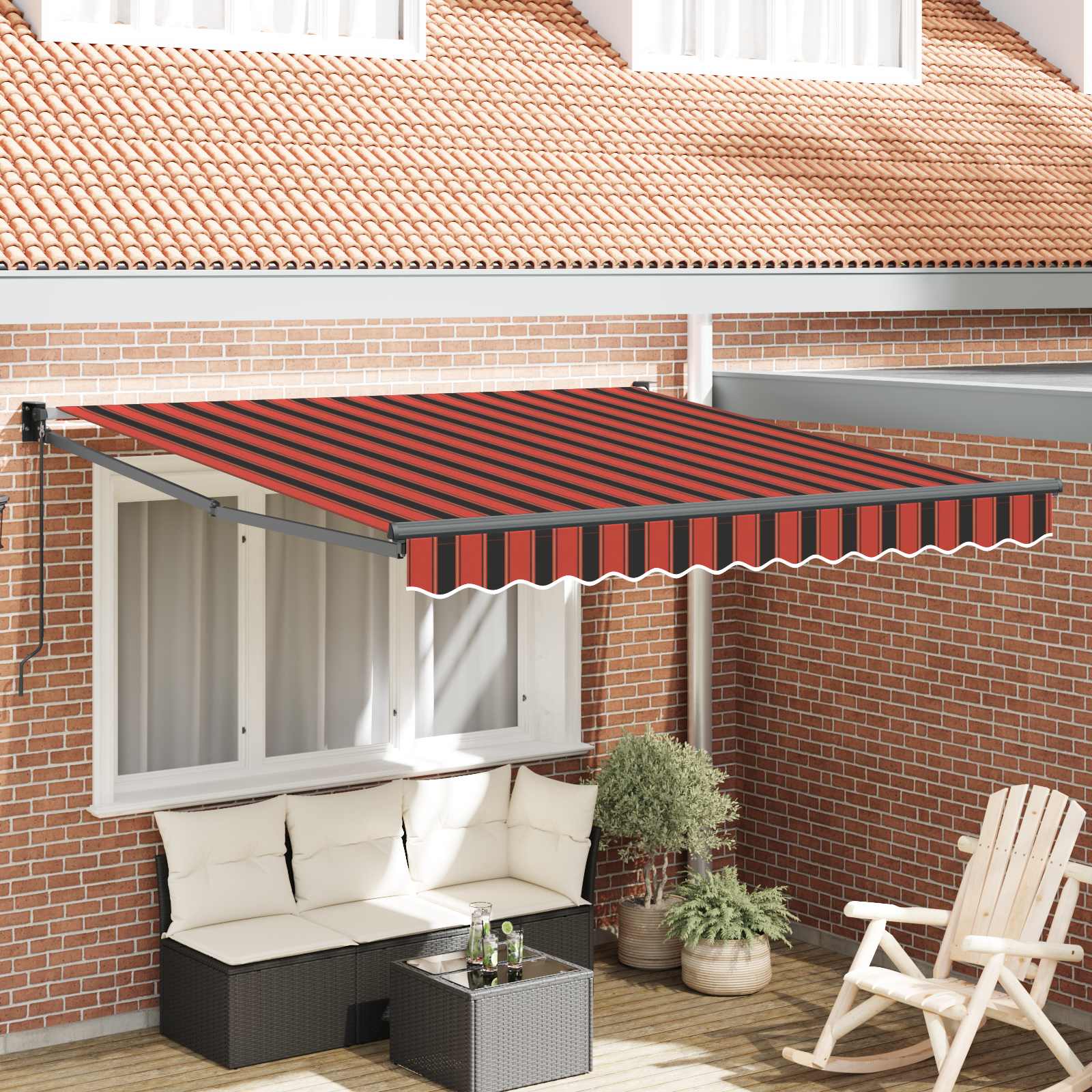 Einziehbare Markise Orange und Braun 300 x 250 cm