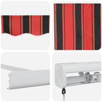 Einziehbare Markise Rot und Schwarz 300 x 250 cm