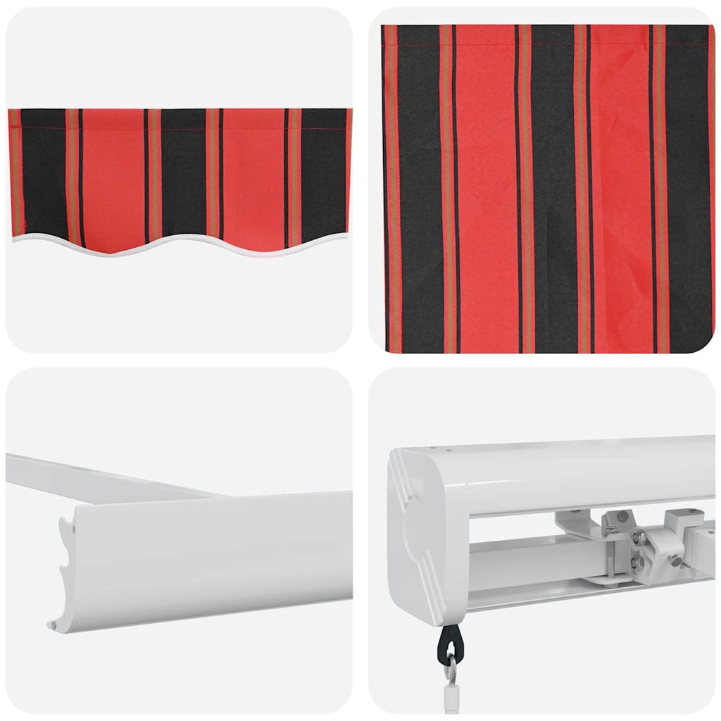 Einziehbare Markise Rot und Schwarz 300 x 250 cm