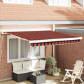 Einziehbare Markise Rot und Schwarz 300 x 250 cm