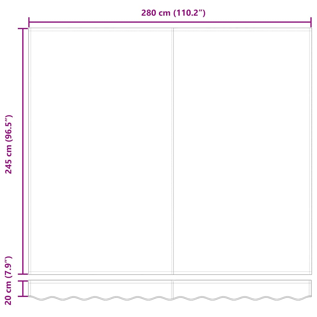 Einziehbare Markise Rot und Schwarz 300 x 250 cm