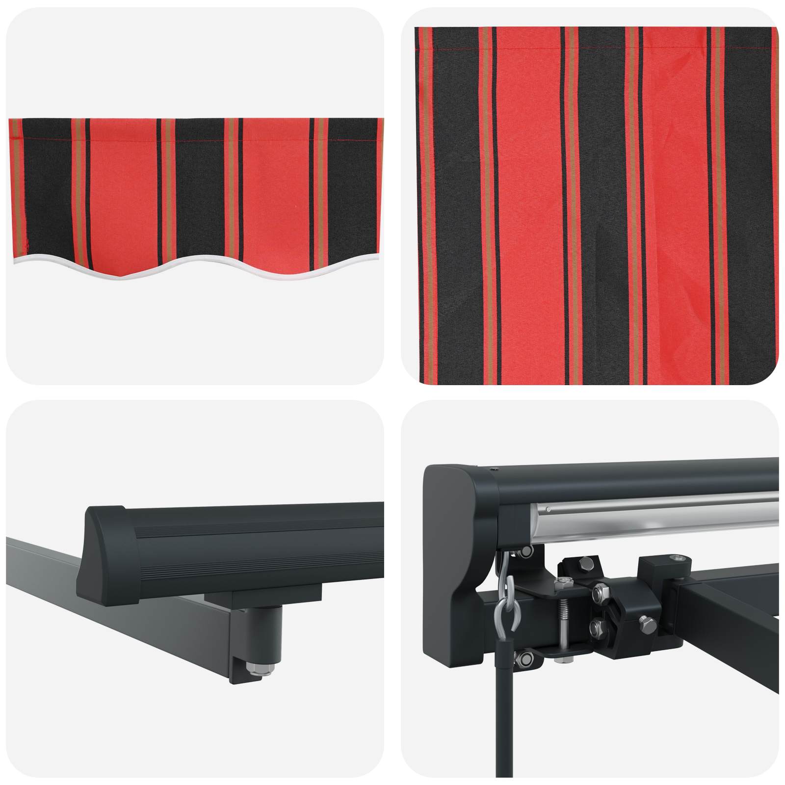 Markisenrahmen Orange und Schwarz 300 x 250 cm