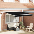 Einziehbare Markise Schwarz 300 x 250 cm Stoff und Stahl