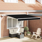 Einziehbare Markise Schwarz 300 x 250 cm Stoff und Stahl