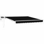 Einziehbare Markise Schwarz 300 x 250 cm Stoff und Stahl