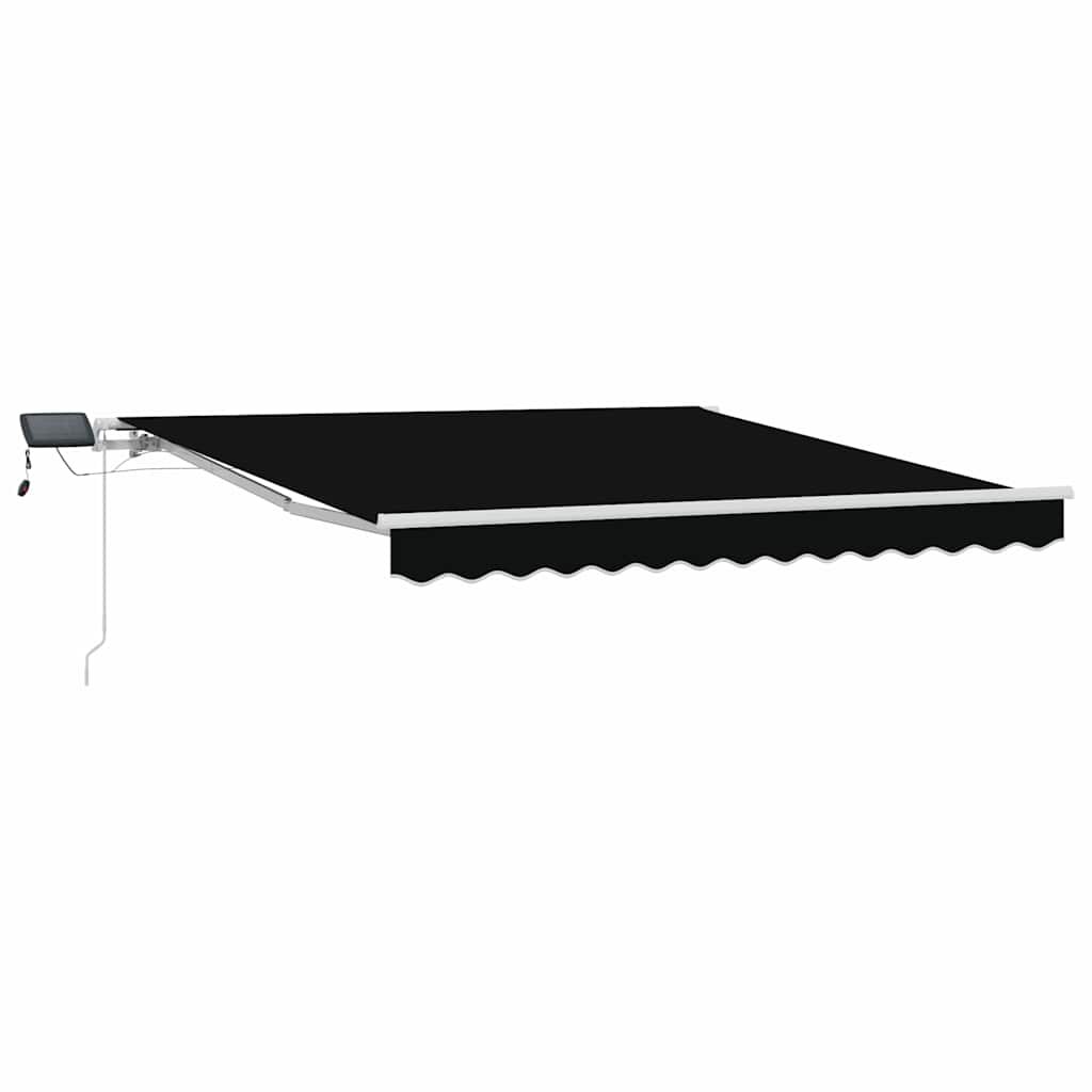 Einziehbare Markise Schwarz 300 x 250 cm Stoff und Stahl