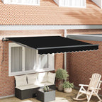 Einziehbare Markise Schwarz 300 x 250 cm Polyester und Stahl