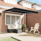 Einziehbare Markise Schwarz 300 x 250 cm Polyester und Stahl