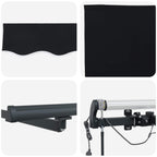 Markisenstoff Schwarz 300 x 250 cm Polyester