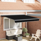 Einziehbare Markise Schwarz 300 x 250 cm Stoff und Metall