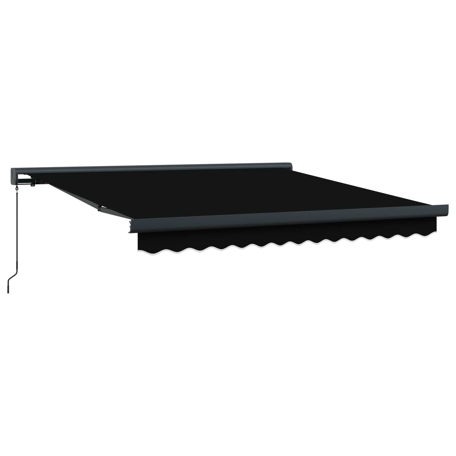 Einziehbare Markise Schwarz 300 x 250 cm Stoff und Metall