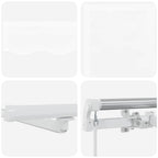 Einziehbare Markise Weiß 300 x 250 cm Stoff und Stahl