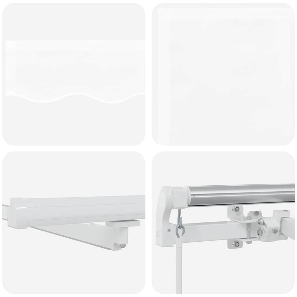 Einziehbare Markise Weiß 300 x 250 cm Stoff und Stahl