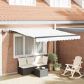 Einziehbare Markise Weiß 300 x 250 cm Stoff