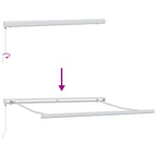 Einziehbare Markise Weiß 300 x 250 cm Stoff und Metall