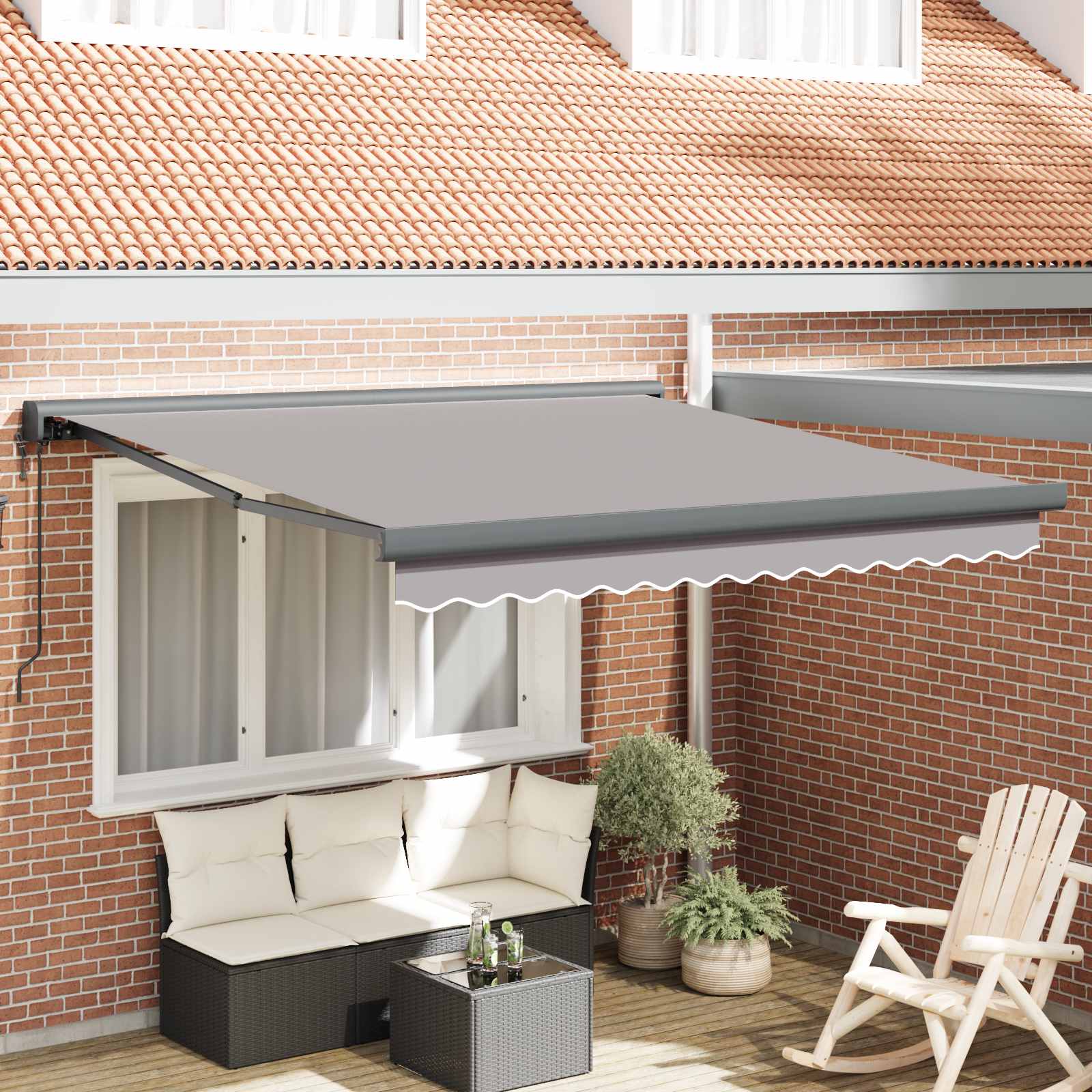 Markise Hellgrau 300 x 250 x 165 cm Polyester und Aluminium