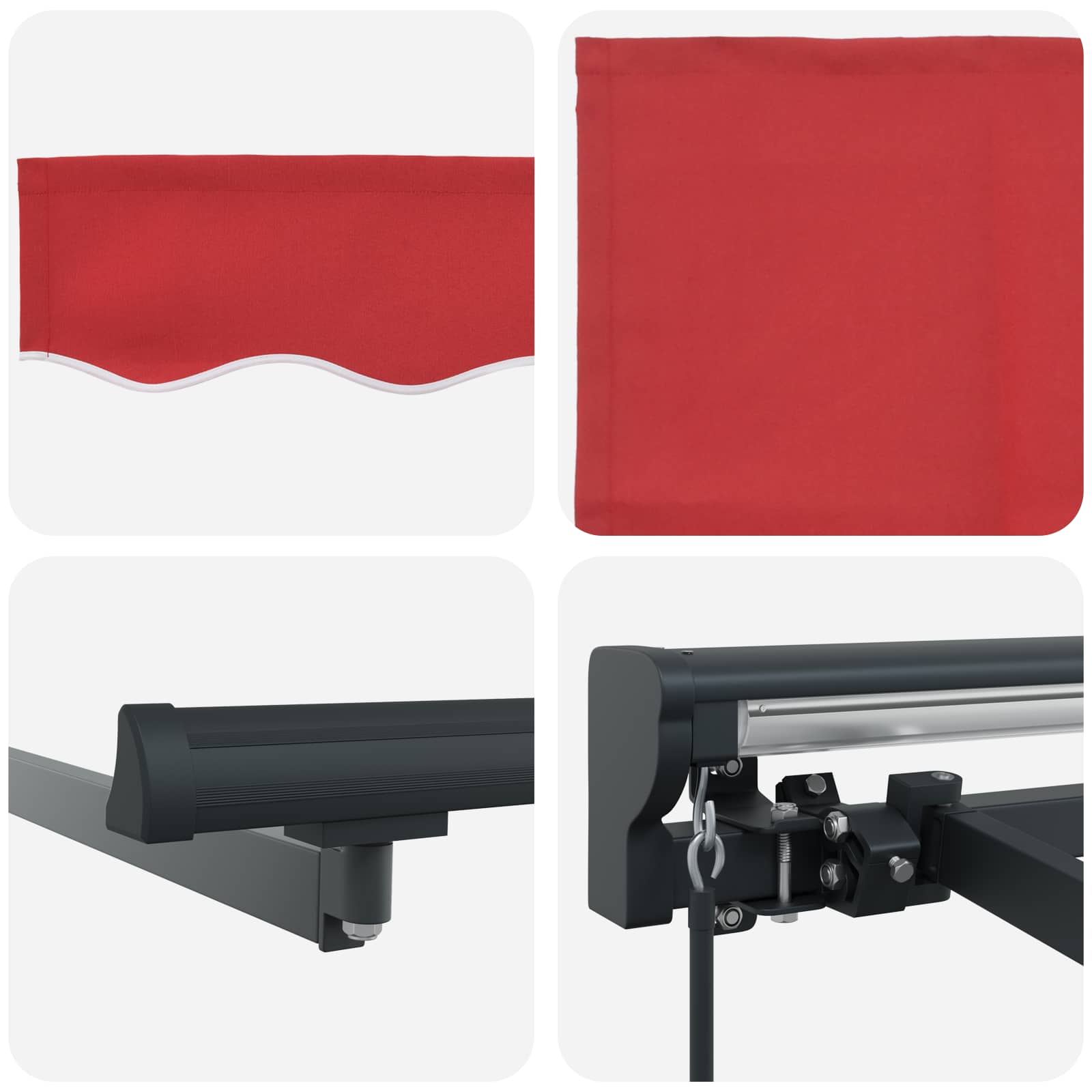 Markisenrahmen Rot 300 x 250 cm Polyester mit PU-Beschichtung