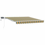 Einziehbare Markise Grün und Gelb 300 x 250 cm Stoff und Stahl