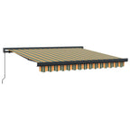 Einziehbare Markise Grün und Gelb 300 x 250 cm Stoff und Metall