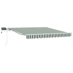 Einziehbare Markise Grün und Weiß 300 x 250 cm Stoff und Stahl