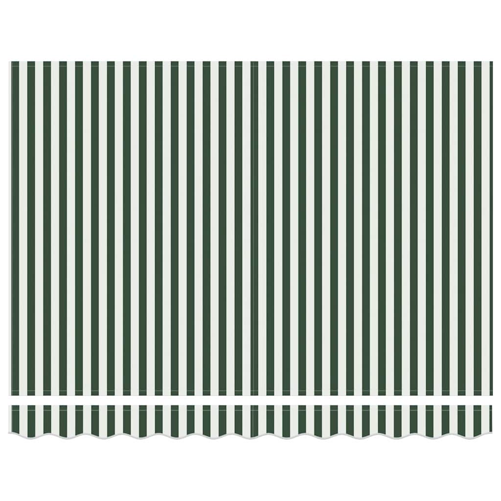 Einziehbare Markise Grün und Weiß 300 x 250 cm Stoff und Stahl