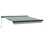 Einziehbare Markise Grün und Weiß 300 x 250 cm Stoff und Metall