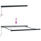 Einziehbare Markise Grün und Weiß 300 x 250 cm Stoff und Metall