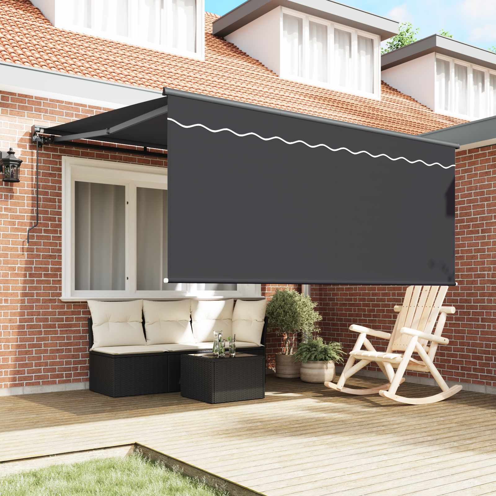 Einziehbare Markise Anthrazit 350 x 250 cm