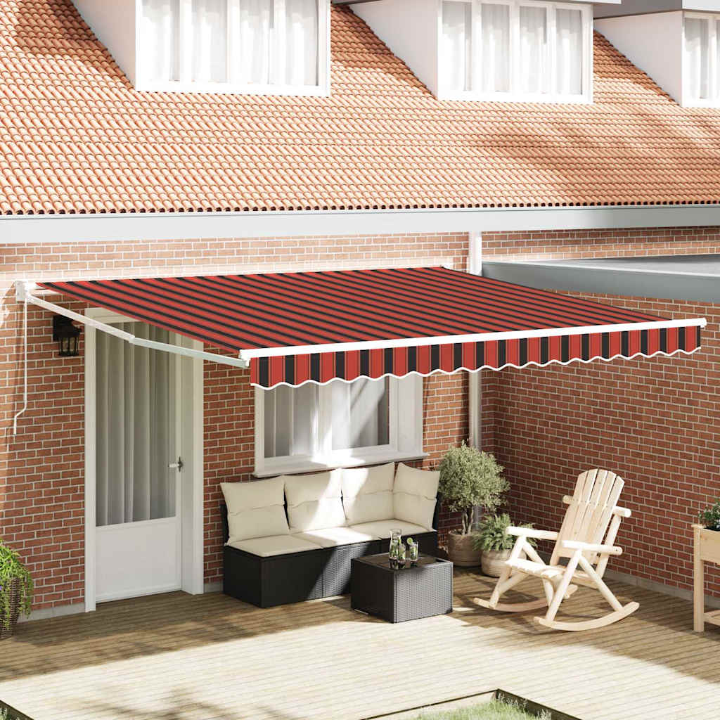 Markise Rot und Schwarz 350 x 250 x 165 cm Polyester