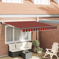 Markise Rot und Schwarz 350 x 250 x 165 cm Polyester