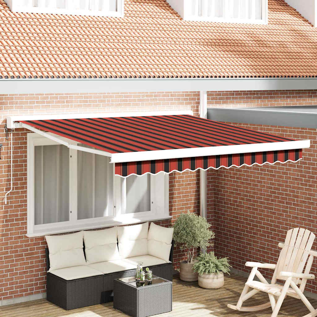 Markise Rot und Schwarz 350 x 250 x 165 cm