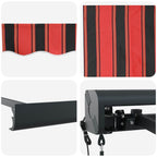 Markise Rot und Schwarz 350 x 250 x 165 cm