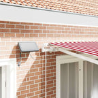 Einziehbare Markise Rot und Weiß 350 x 250 cm Stoff und Stahl