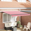 Einziehbare Markise Rot und Weiß 350 x 250 cm