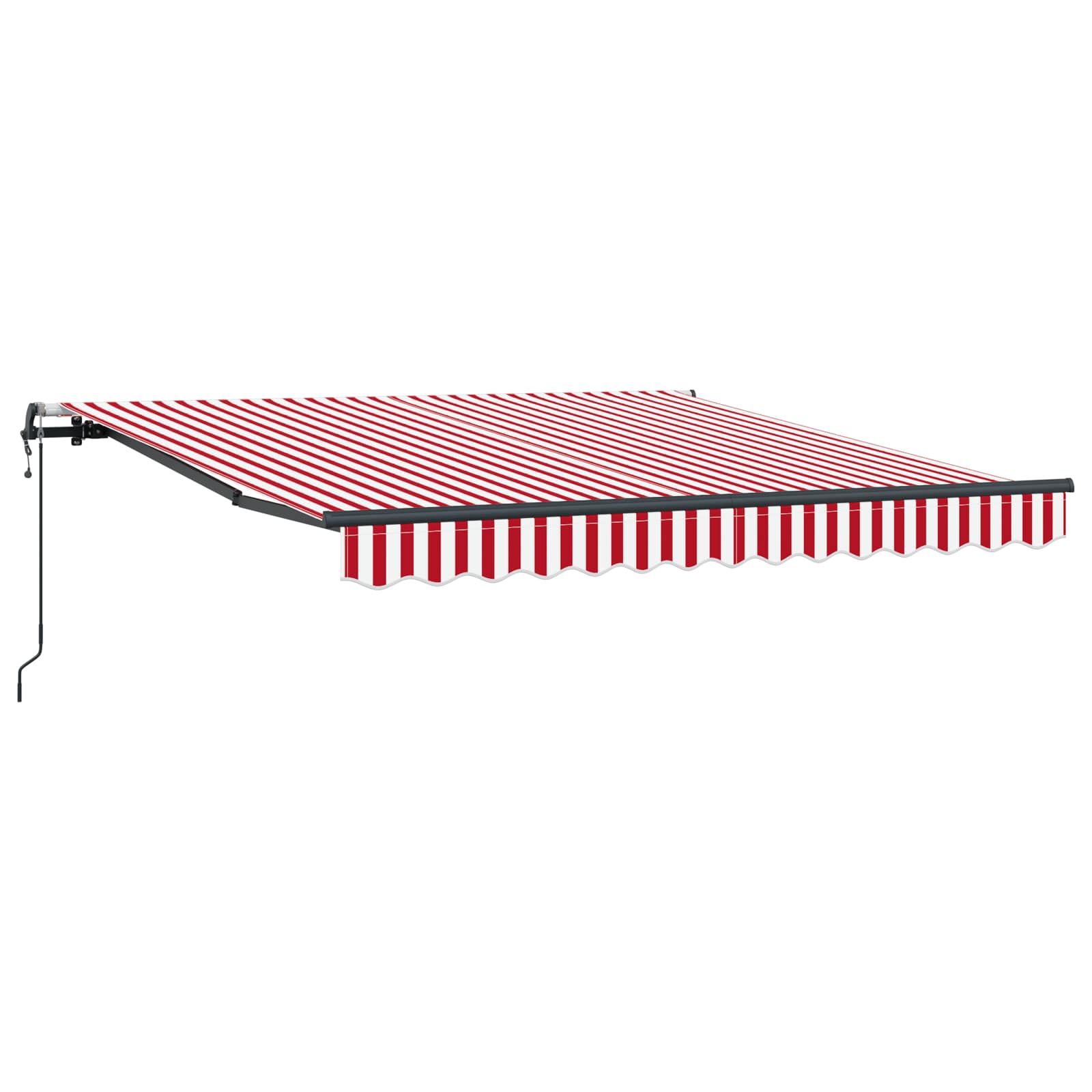 Einziehbare Markise Rot und Weiß 350 x 250 cm