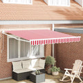 Einziehbare Markise Rot und Weiß 350 x 250 cm