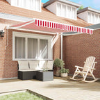 Einziehbare Markise Rot und Weiß 350 x 250 cm