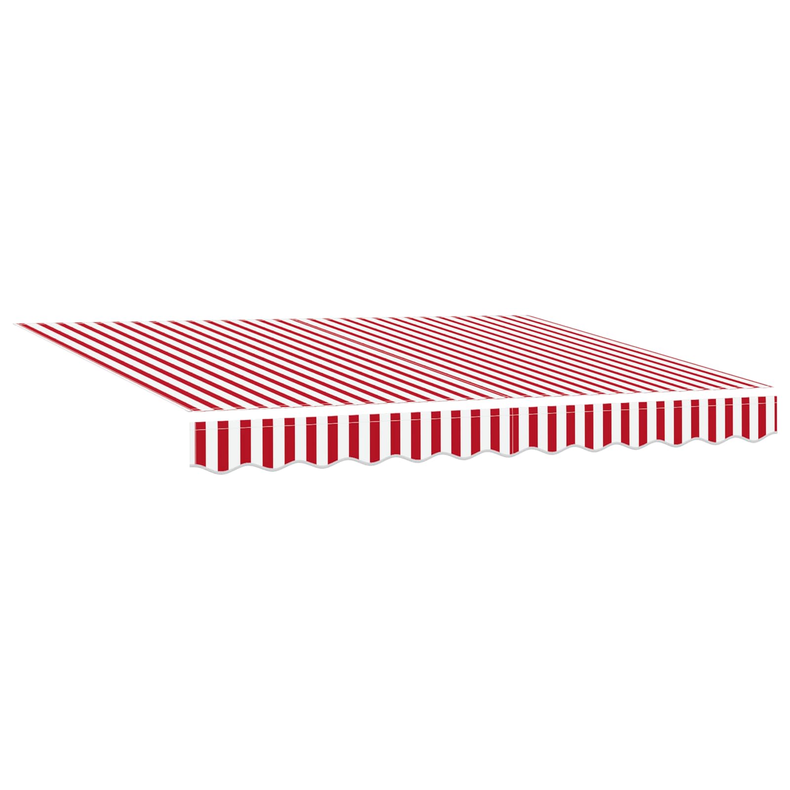 Einziehbare Markise Rot und Weiß 350 x 250 cm Stoff und Metall
