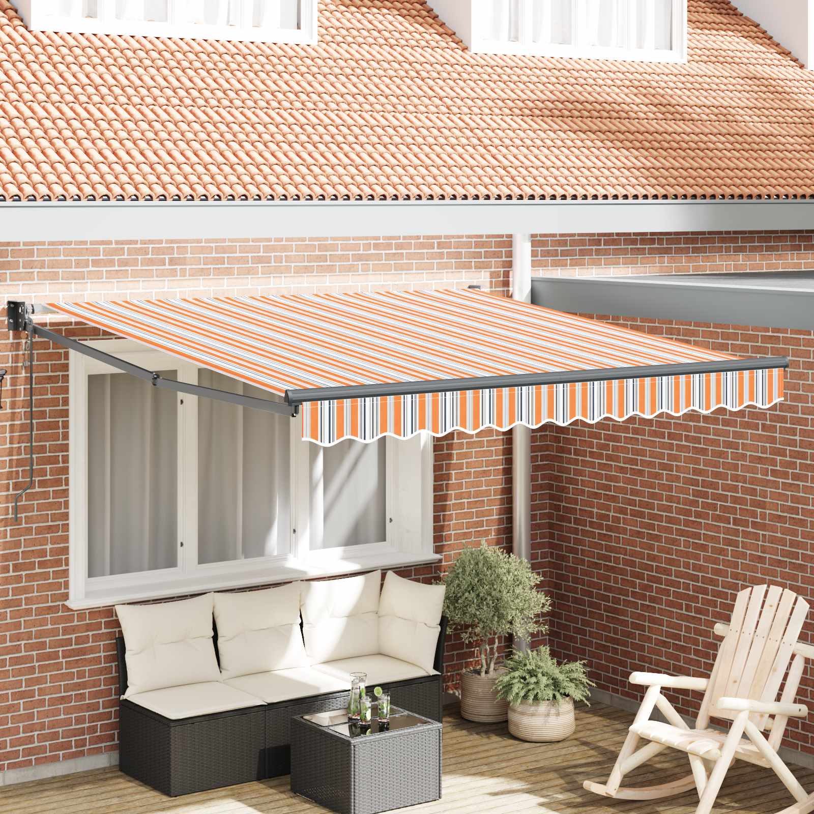 Einziehbare Markise Mehrfarbig 350 x 250 cm