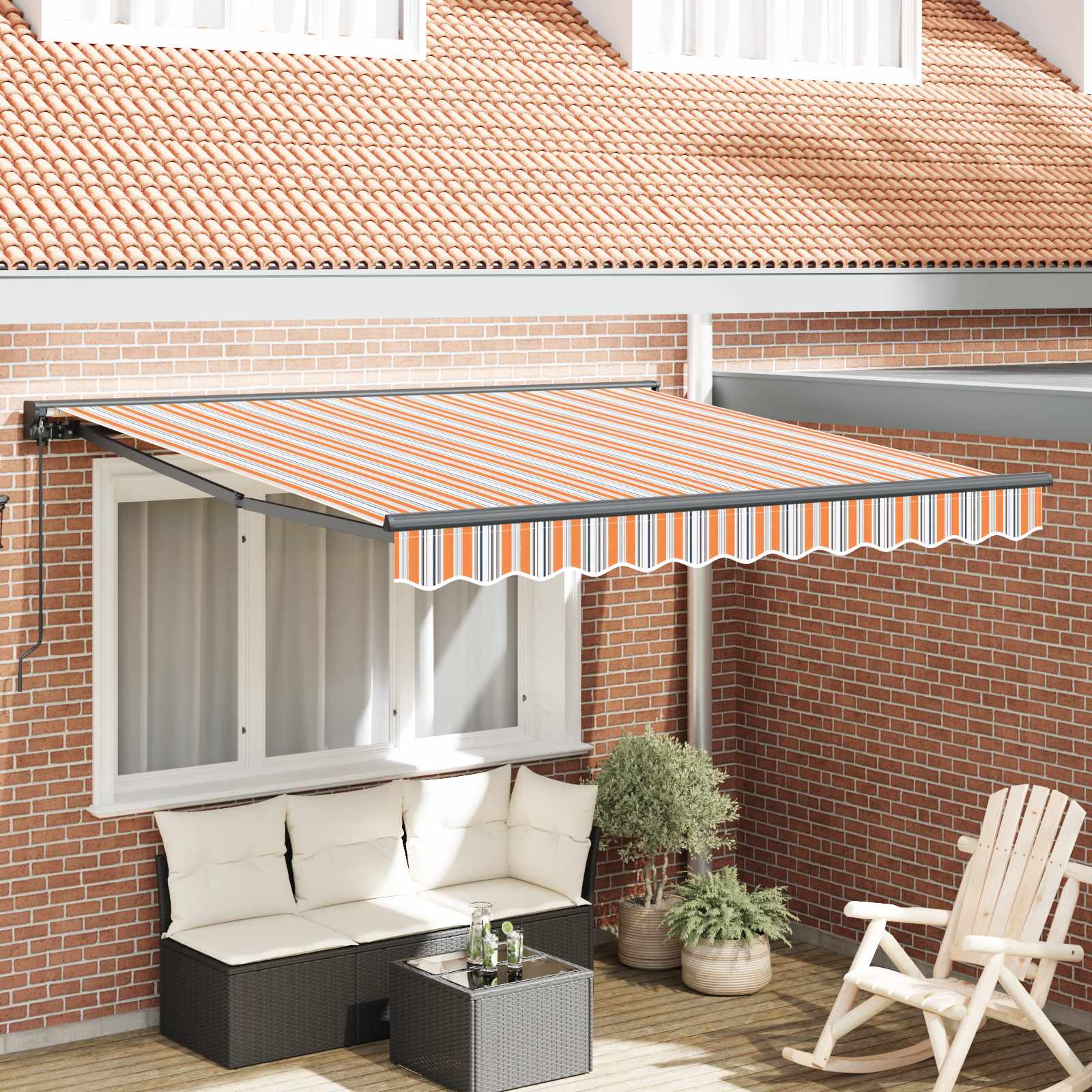 Markisenrahmen Blau und Orange 350 x 250 cm