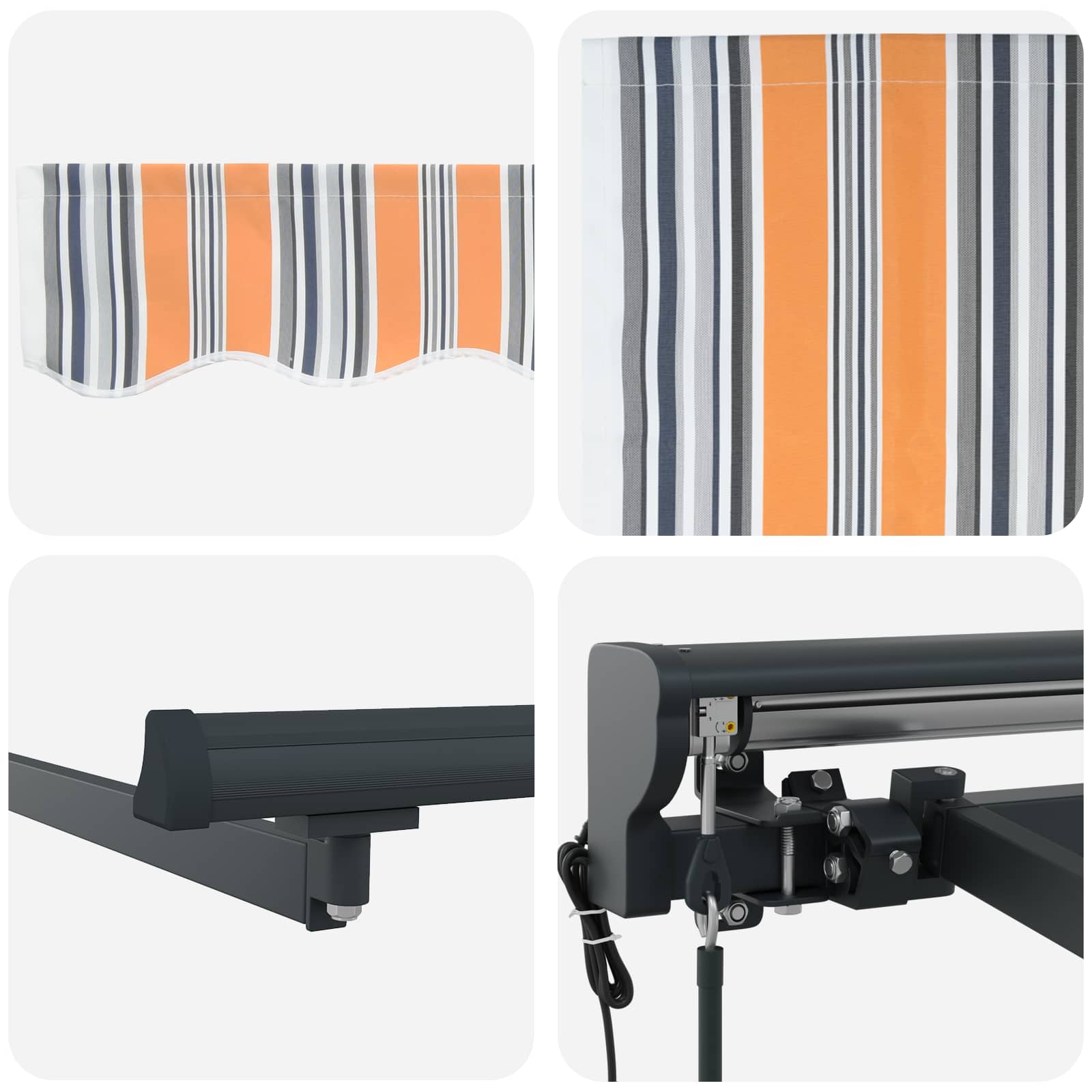 Markisenrahmen Blau und Orange 350 x 250 cm