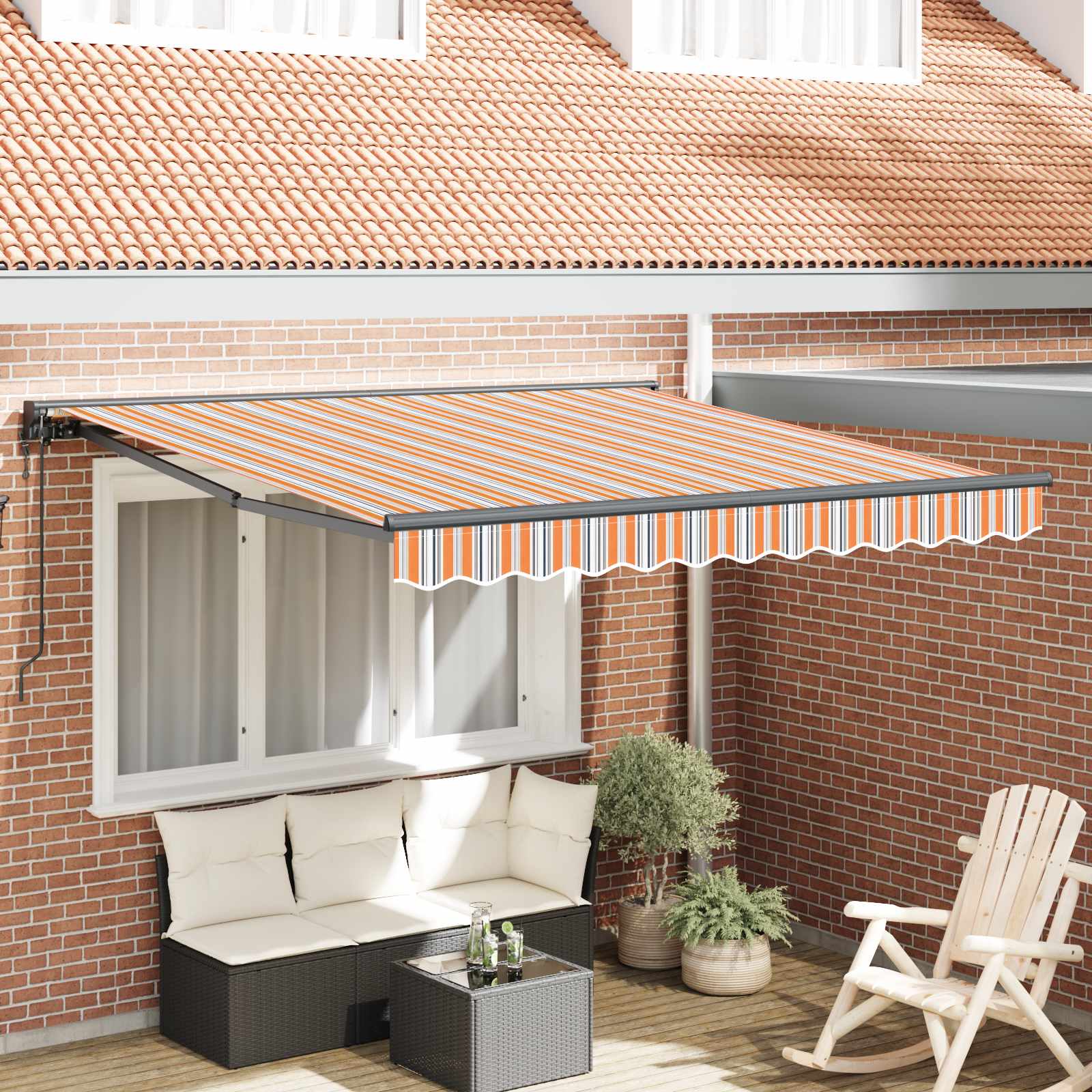 Markisenrahmen Blau und Orange 350 x 250 cm