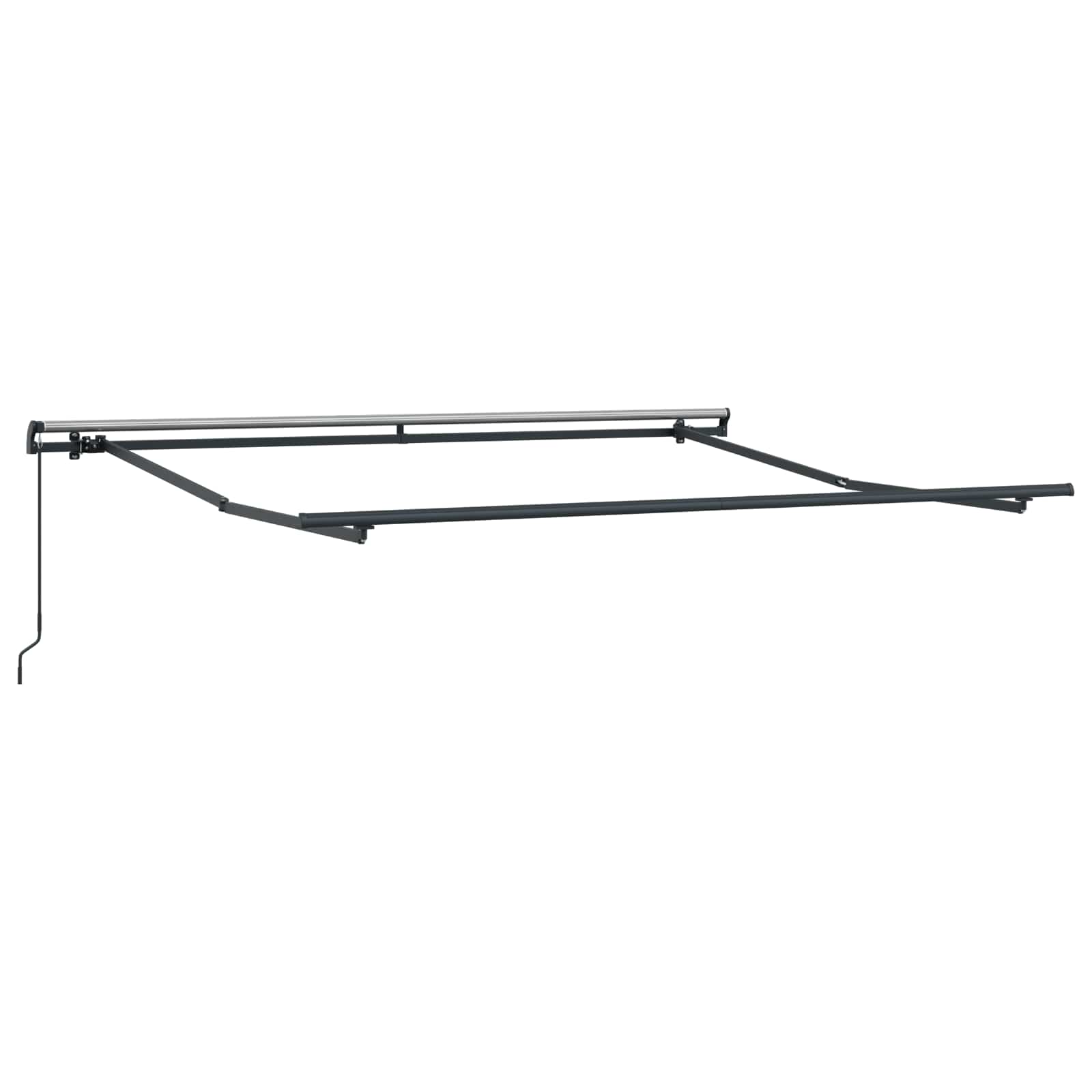 Einziehbare Markise Schwarz 350 x 250 cm Polyester und Stahl